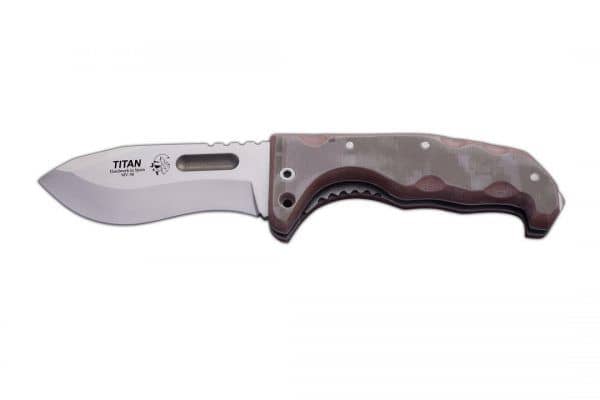 Canivete J&amp;V Titan Micarta Camo Pixel Árido ou Cinza 1234-M7