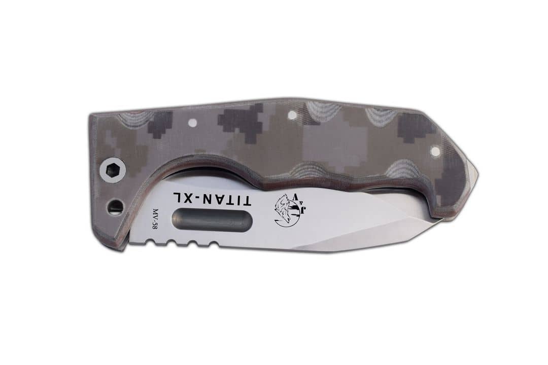 Navaja Titan XL micarta camo pixel arido 1235-M7 - Espadas y Más