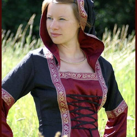 Vestido medieval Meira con detalles de terciopelo, negro 1280023020 >  Espadas y mas