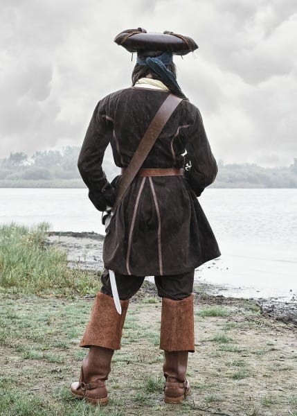 Abrigo pirata Edward, Justaucorps, marrón 1280001832 - Espadas y Más