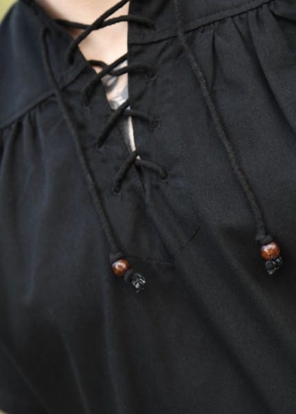Camisa medieval, manga corta, negra 1280005420 - Espadas y Más