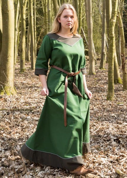 Vestido medieval Gesine de lona,Varios Colores 1280021960