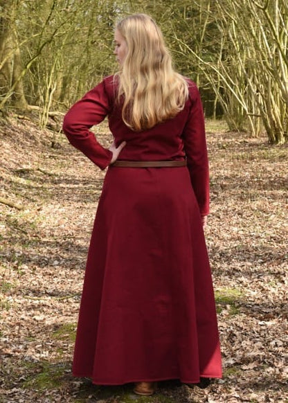 Imagen de Vestido Sencillo medieval Afra hecho de lienzo sólido, azul oscuro o Burdeos  1280022350 parte de nuestra colección en Espadas y más, sitio oficial.
