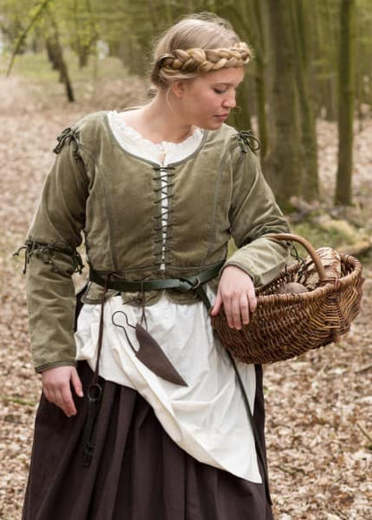 Imagen de Chaqueta medieval Griselda de terciopelo, negro o Verde 1280022520 parte de nuestra colección en Espadas y más, sitio oficial.