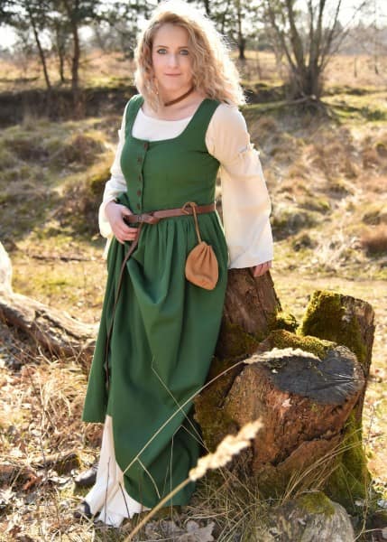 Vestido medieval sin mangas, vestido de correa Lene, verde, Rojo o Marrón 1280022860 - Espadas y Más