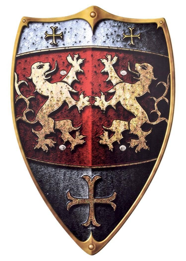 1580357800 Escudo de madera para niños Caballero de la roca de León - Espadas y Más
