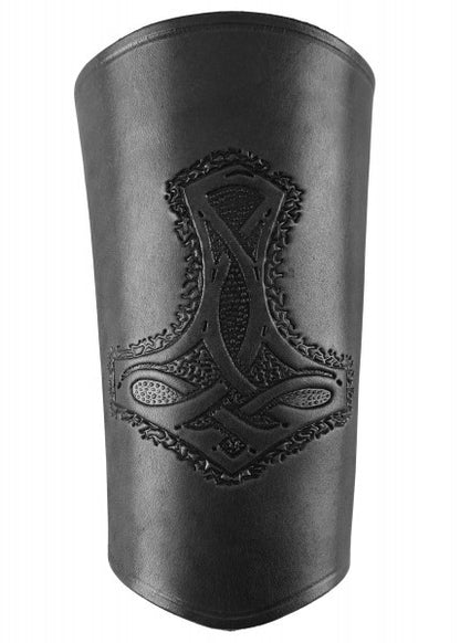 Imagen de Protector de brazo de cuero, con el martillo de Thor, largo parte de nuestra colección en Espadas y más, sitio oficial.