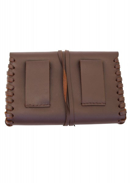 Bolso cinturón, con cordones, en cuero marrón - Espadas y Más