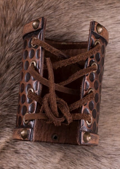 Pulsera, Protectores de brazos de cuero sin herrajes - Espadas y Más