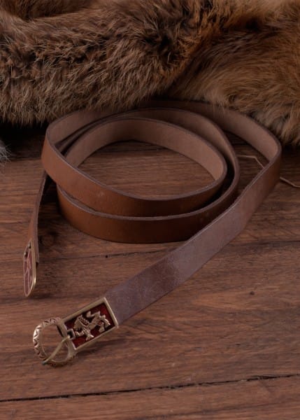 Cinturón largo de la Edad Media con motivo de grifo y león - Espadas y Más