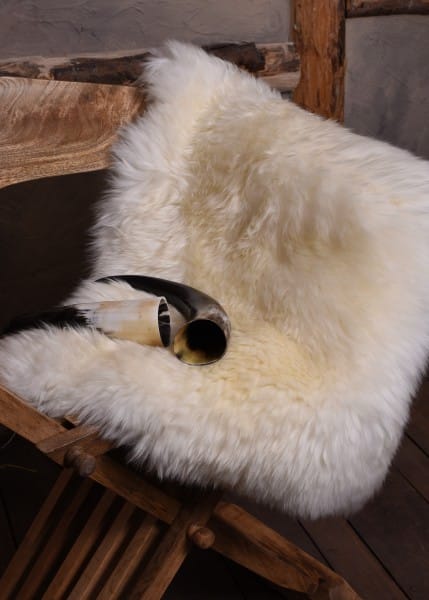 Piel de cordero, blanco natural, aprox. 90 cm Oeko-Tex Standard 100 - Piel de oveja 1649000090 - Espadas y Más