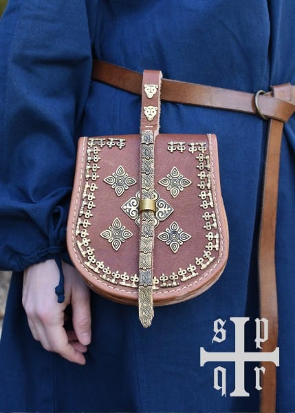 Bolso Birka, bolso de cinturón de cuero vikingo - Espadas y Más