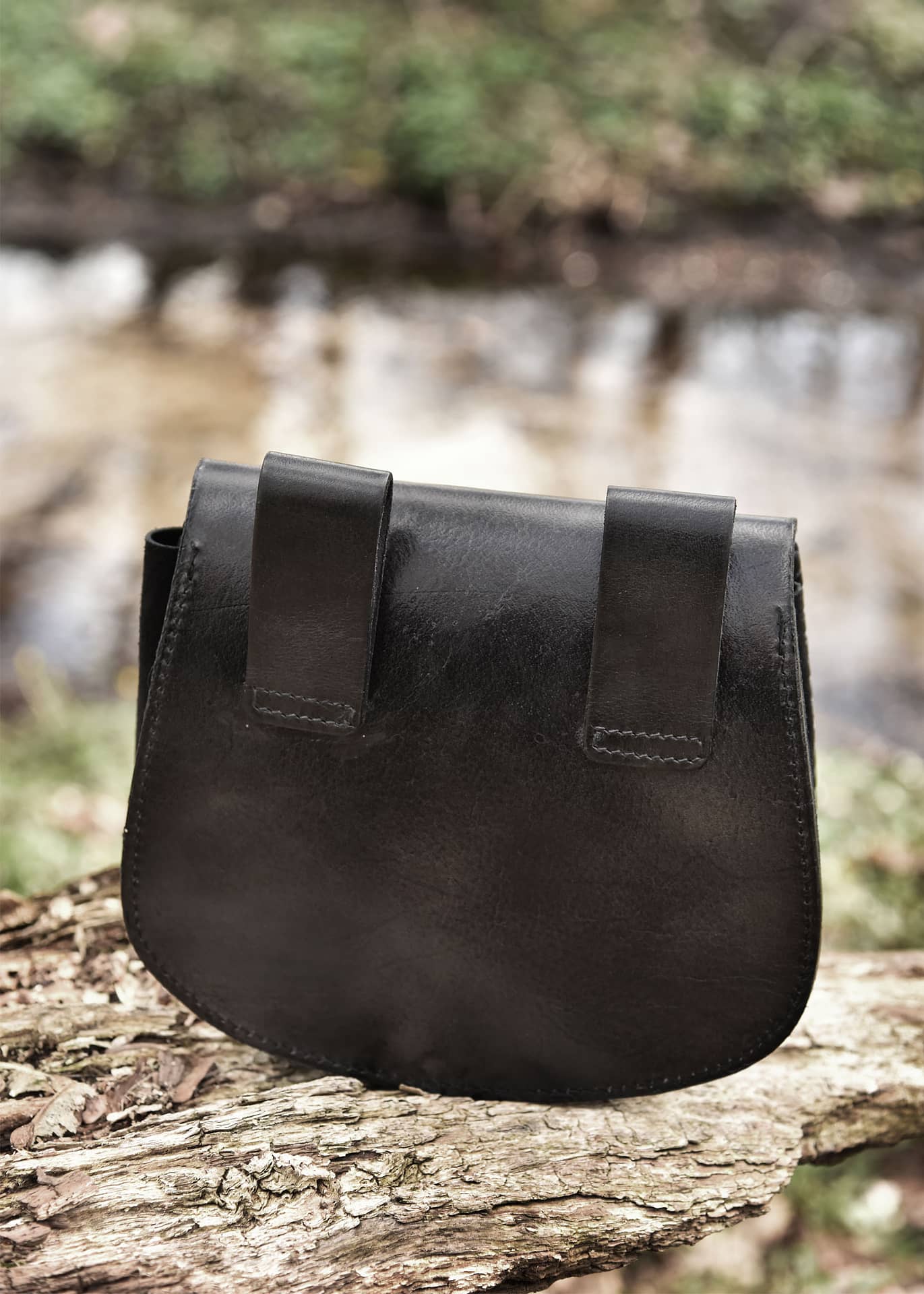 Bolso cinturón con relieve Thorshammer, cuero, negro 1680000302 - Espadas y Más