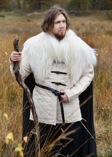 Shoulder Fur fabricado en piel de oveja nórdica, blanca 1680603013 - Espadas y Más