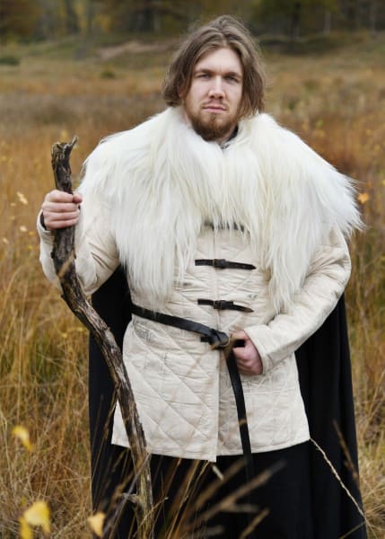 Shoulder Fur fabricado en piel de oveja nórdica, blanca 1680603013 - Espadas y Más