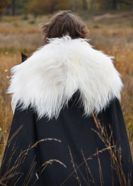 Shoulder Fur fabricado en piel de oveja nórdica, blanca 1680603013 - Espadas y Más