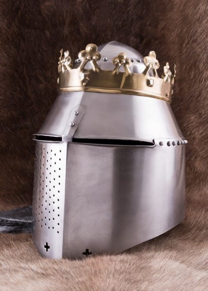 Casco real grande con corona, acero de 1,6 mm 1716005160 - Espadas y Más