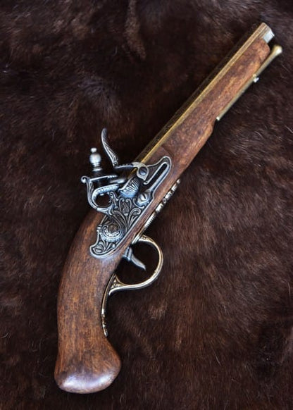 Pistola de cerradura de piedra francesa, siglo 18, latón, réplica 2347105302 - Espadas y Más