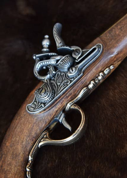 Pistola de cerradura de piedra francesa, siglo 18, latón, réplica 2347105302 - Espadas y Más