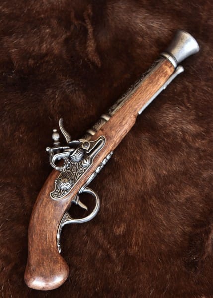 Pistola de castillo de piedra pirata, siglo 18, réplica 2347106601 - Espadas y Más
