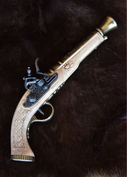 Pistola de cerradura de piedra, Espingole, siglo 18, colores marfil, réplica 2347110813 - Espadas y Más
