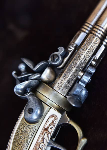 Replica Pistola de piedra alemana cañones giratorios, Augsburgo 1775, latón 2347111902 - Espadas y Más