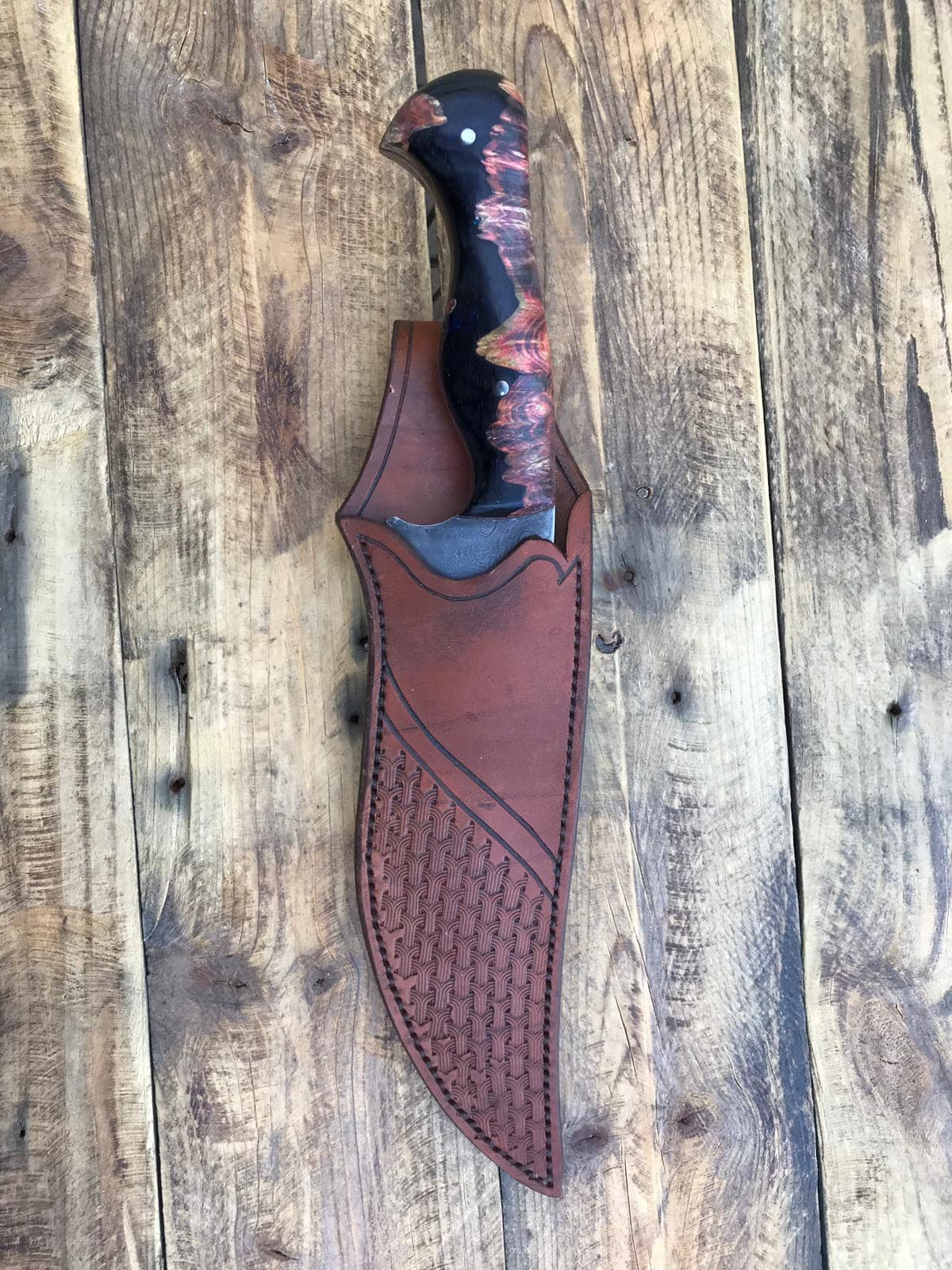 Cuchillo de caza de damasco artesano - Espadas y Más
