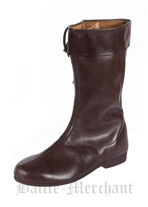 3123010500 Botas medieval largas de encaje, marrón oscuro - Espadas y Más