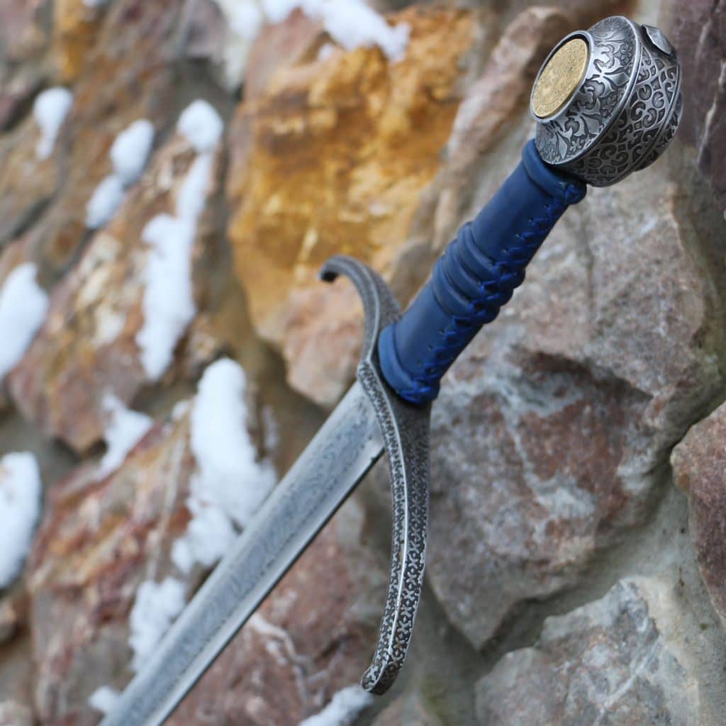 Espada medieval Domo Et Patria grabada a una mano Full Tang AES22 - Espadas y Más