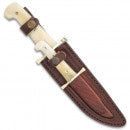 CUCHILLO BOWIE CAMEL BONE - JUEGO DE DOS CUCHILLOS CON DOBLE FUNDA DE CUERO 91551 - Espadas y Más