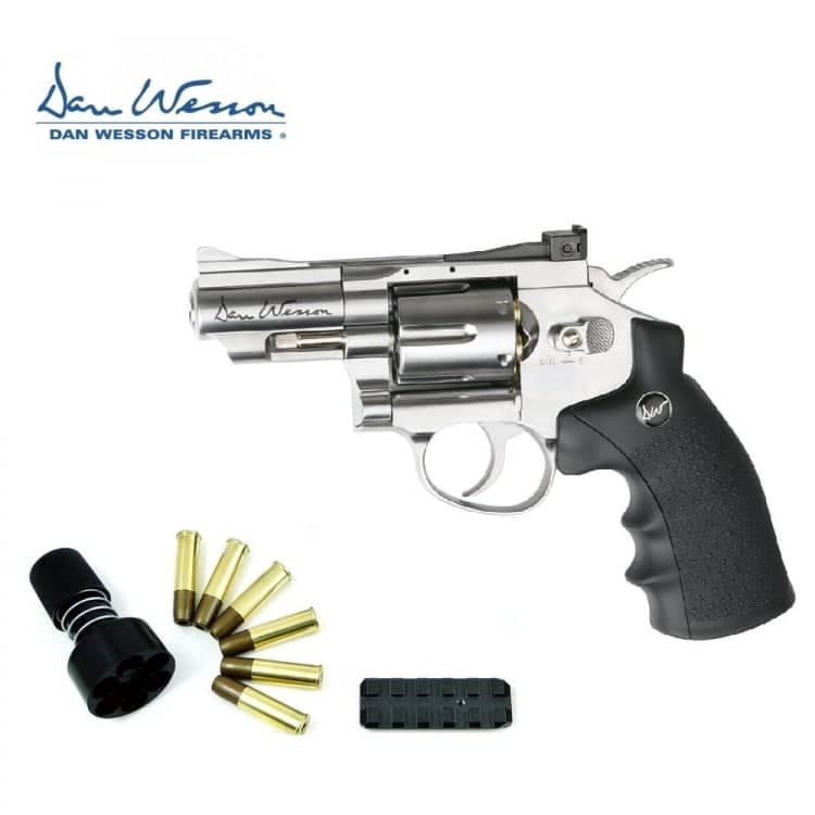 Revolver Dan Wesson 715, 2,5" Silver - 4,5 mm Co2 Bbs Acero ASG18614 - Espadas y Más