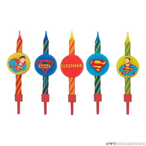 Set de 10 velas de cumpleaños con logo Superman - DC Comics CR4220 - Espadas y Más