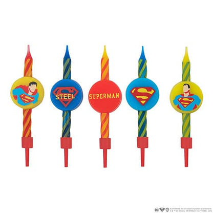 Set de 10 velas de cumpleaños con logo Superman - DC Comics CR4220 - Espadas y Más