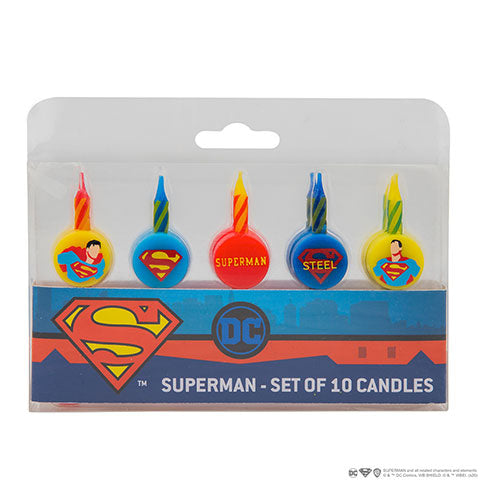 Set de 10 velas de cumpleaños con logo Superman - DC Comics CR4220 - Espadas y Más