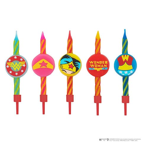 Set de 10 velas de cumpleaños con logo Wonderwoman - DC Comics CR4230 - Espadas y Más