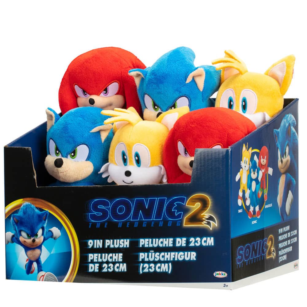 Expositor 6 peluches Sonic 2 22,5cm surtido - Espadas y Más