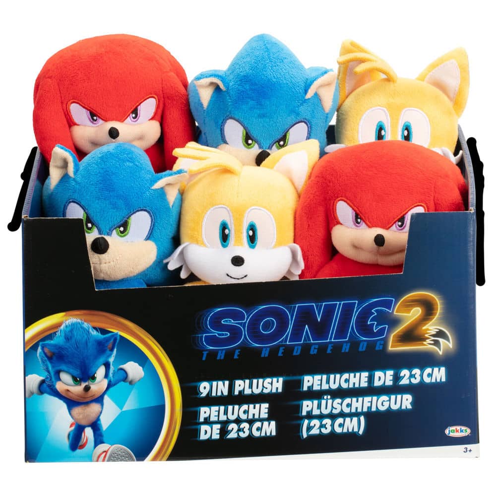 Expositor 6 peluches Sonic 2 22,5cm surtido - Espadas y Más