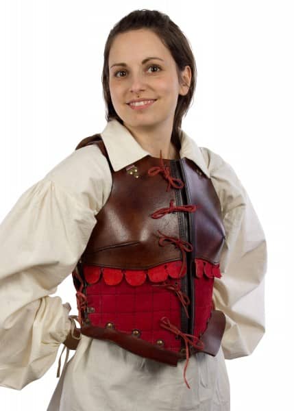 Armadura de mujer, marrón / rojo IF-110601-55/45/50 - Espadas y Más