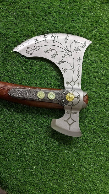 Imagen de Hacha Leviatán Kratos de acero parte de nuestra colección en Espadas y más, sitio oficial.