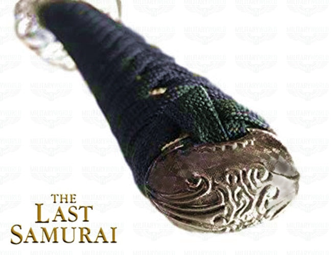 Detalle de la tsuka y el kashira decorado de la Katana japonesa de la película El Último Samurai. Vendida por Espadas y más
