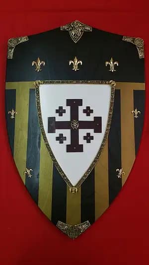 875 Escudo de madera Cruzados - Espadas y Más