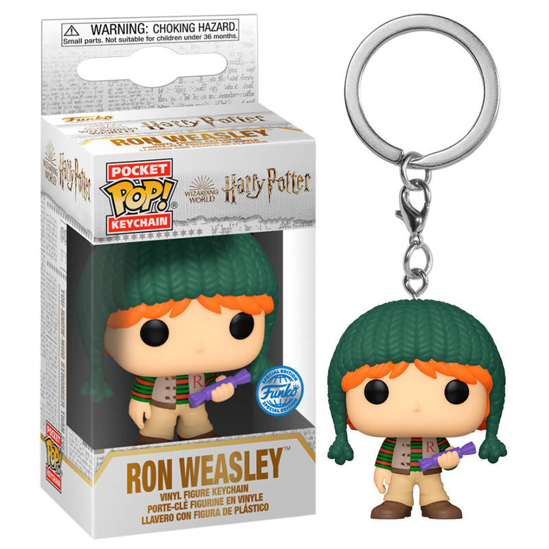 Llavero Pocket POP POP Harry Potter Holiday Ron Exclusive - Espadas y Más