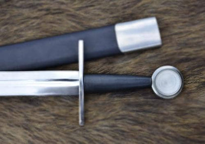 0116331400 Espada medieval de 1 mano pomo disco - Espadas y Más