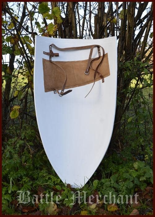 1116675700 Gran Escudo medieval / blasón de madera, blanco para pintar - Espadas y Más