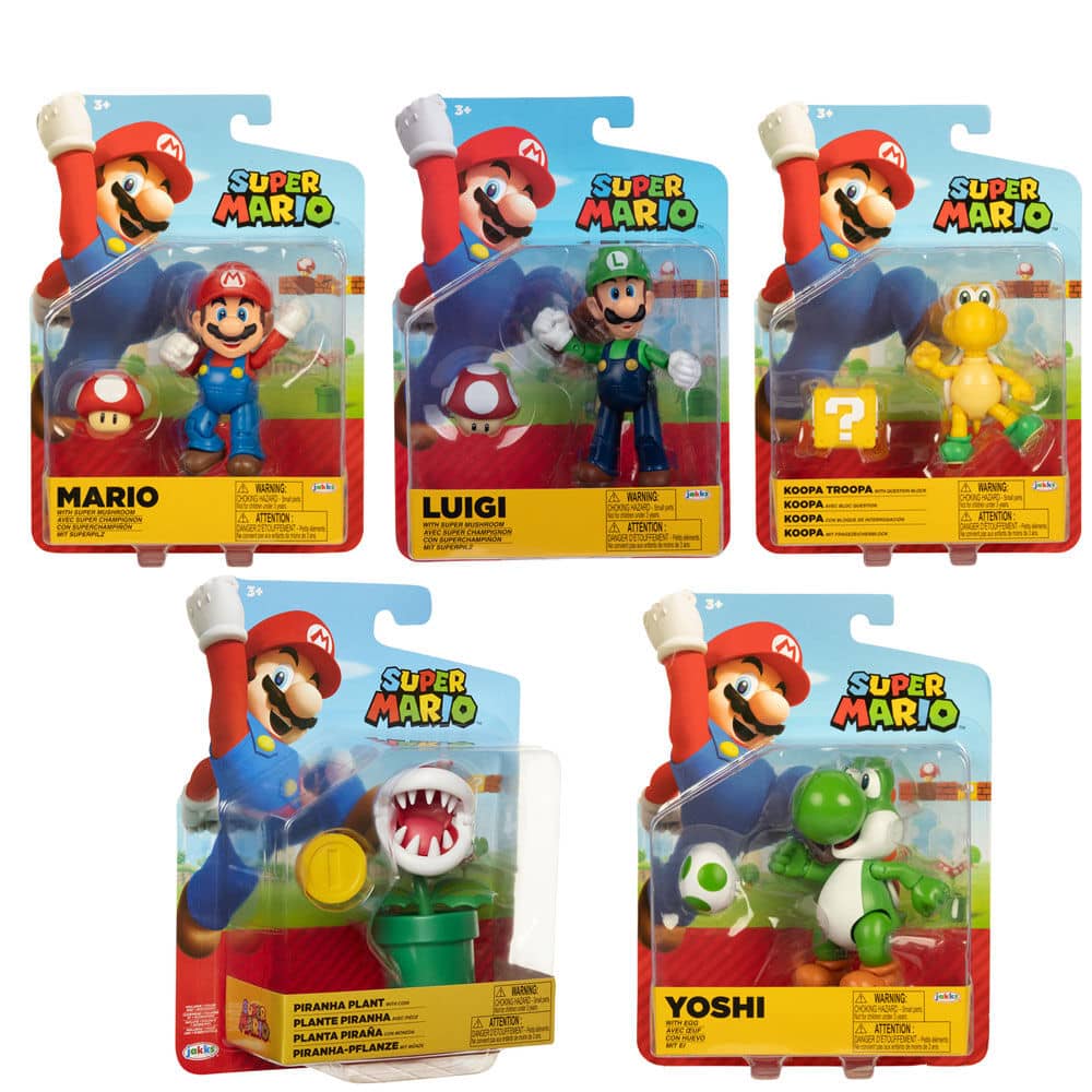 Pack 6 figuras Super Mario Wave 29 Super Mario Bros 10cm surtido - Espadas y Más