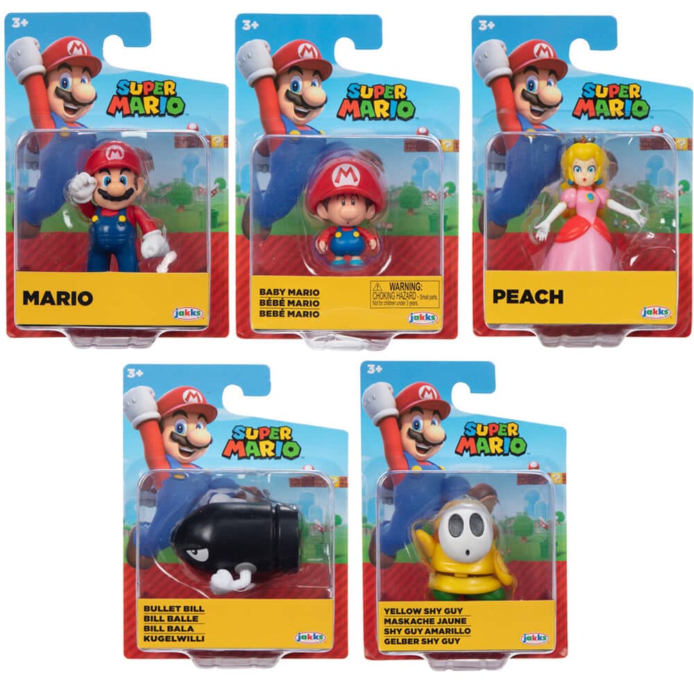 Pack 8 figuras Super Mario Wave 38 Super Mario Bros 6,5cm surtido - Espadas y Más