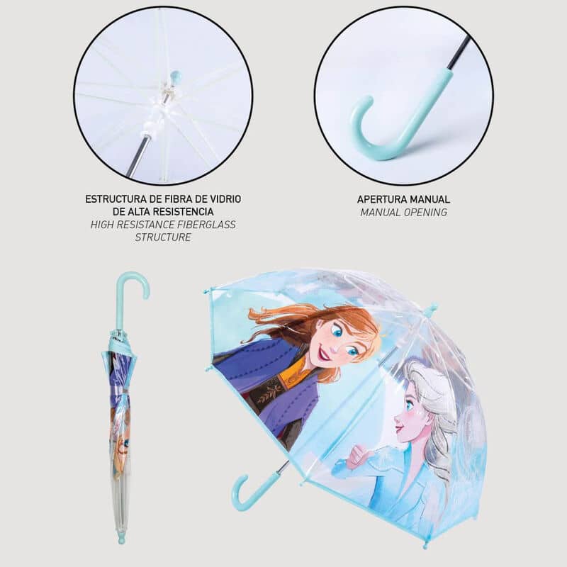 Paraguas manual burbuja Frozen 2 Disney 45cm - Espadas y Más