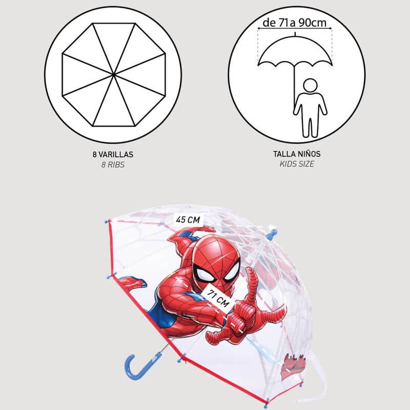 Spiderman Marvel manueller Blasenschirm 45 cm