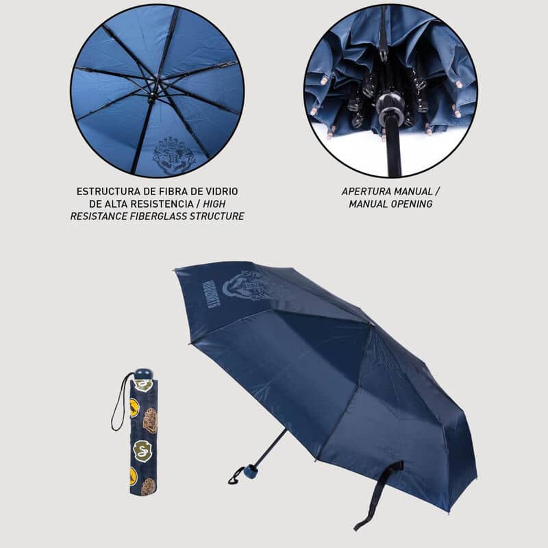 Paraguas manual plegable Hogwarts Harry Potter 53cm - Espadas y Más