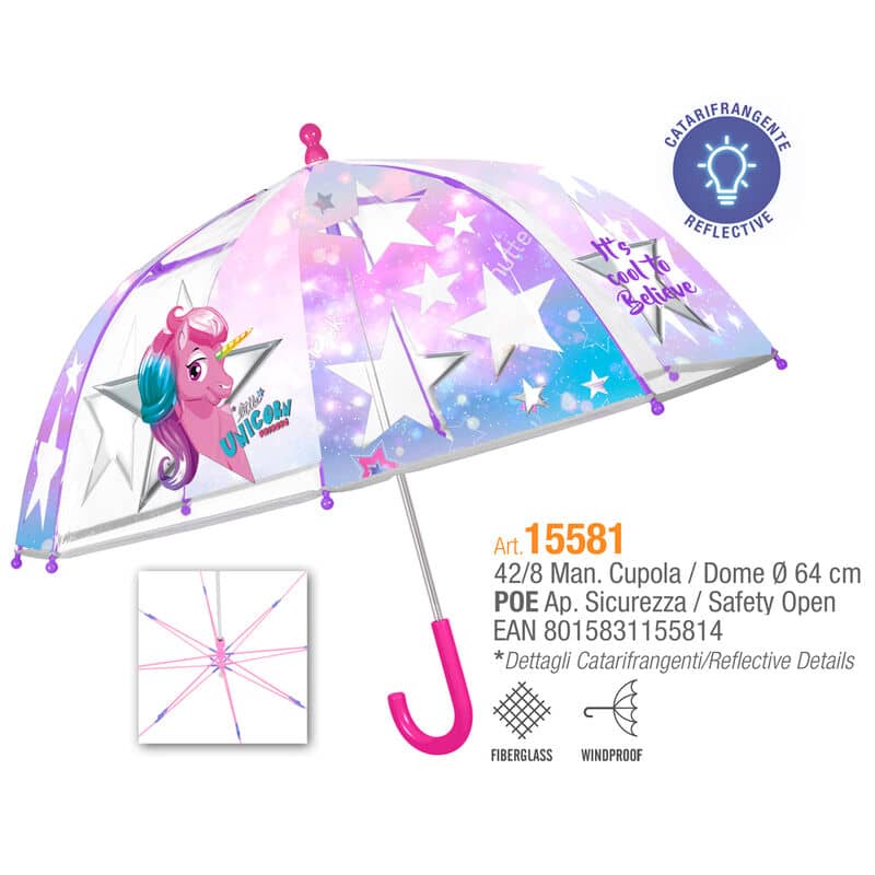 Paraguas manual transparente Unicorn 42cm - Espadas y Más